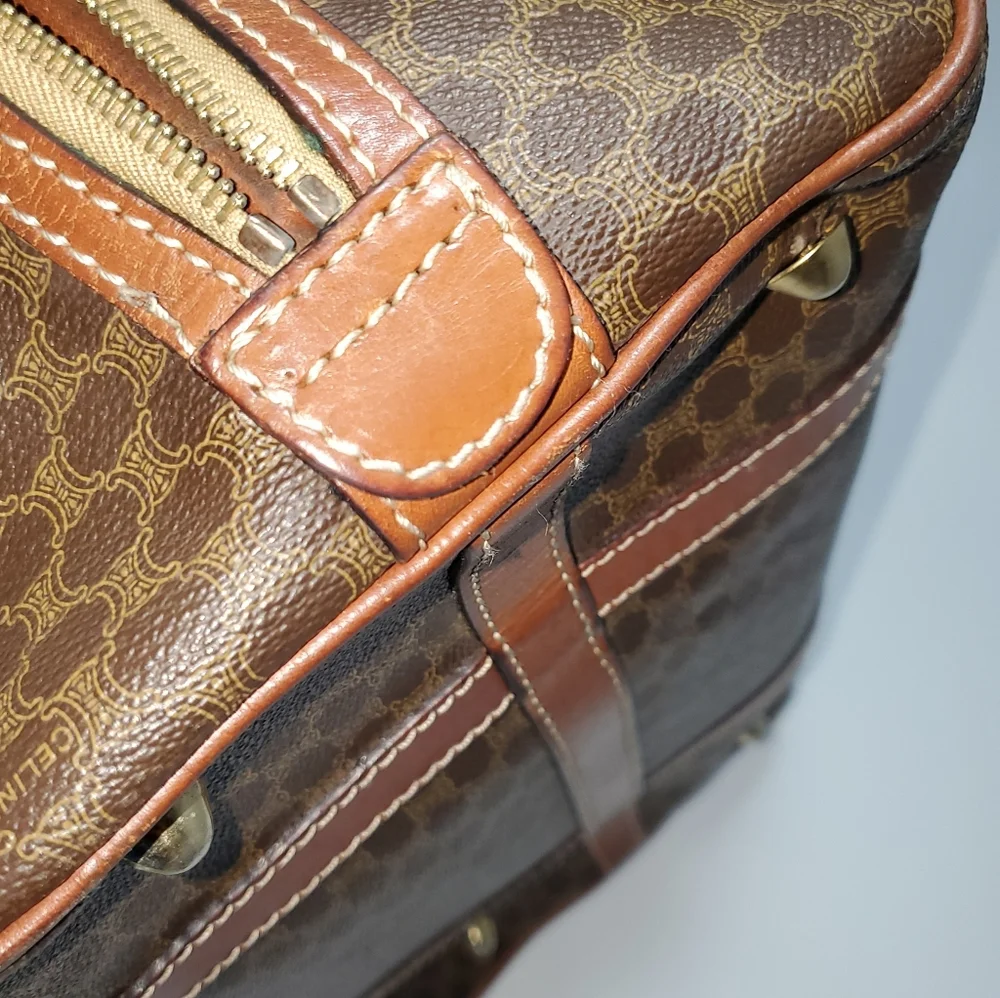 Celine Vintage Boston Bag  in Brown Macadame Coated  Canvas . - Picture 7 of 13